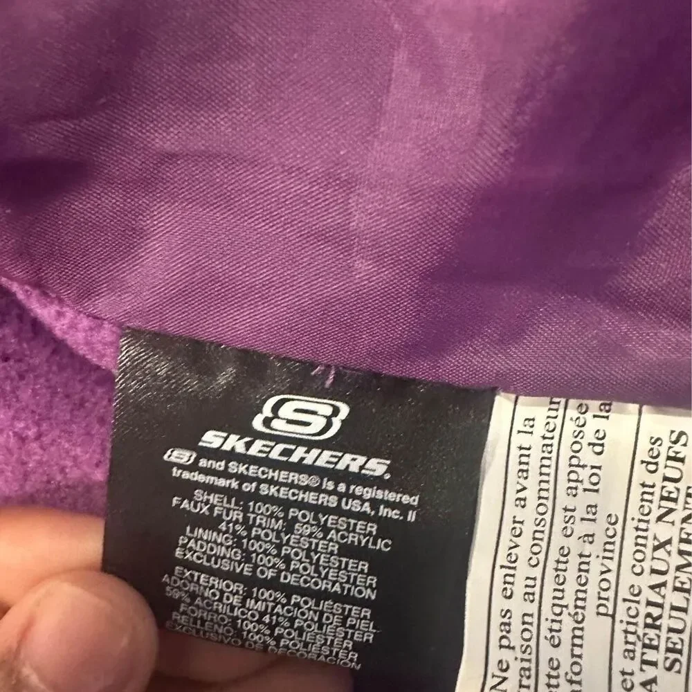 Toddler Girl 18 Month Sketchers puffer rain coat with blue‎ detail